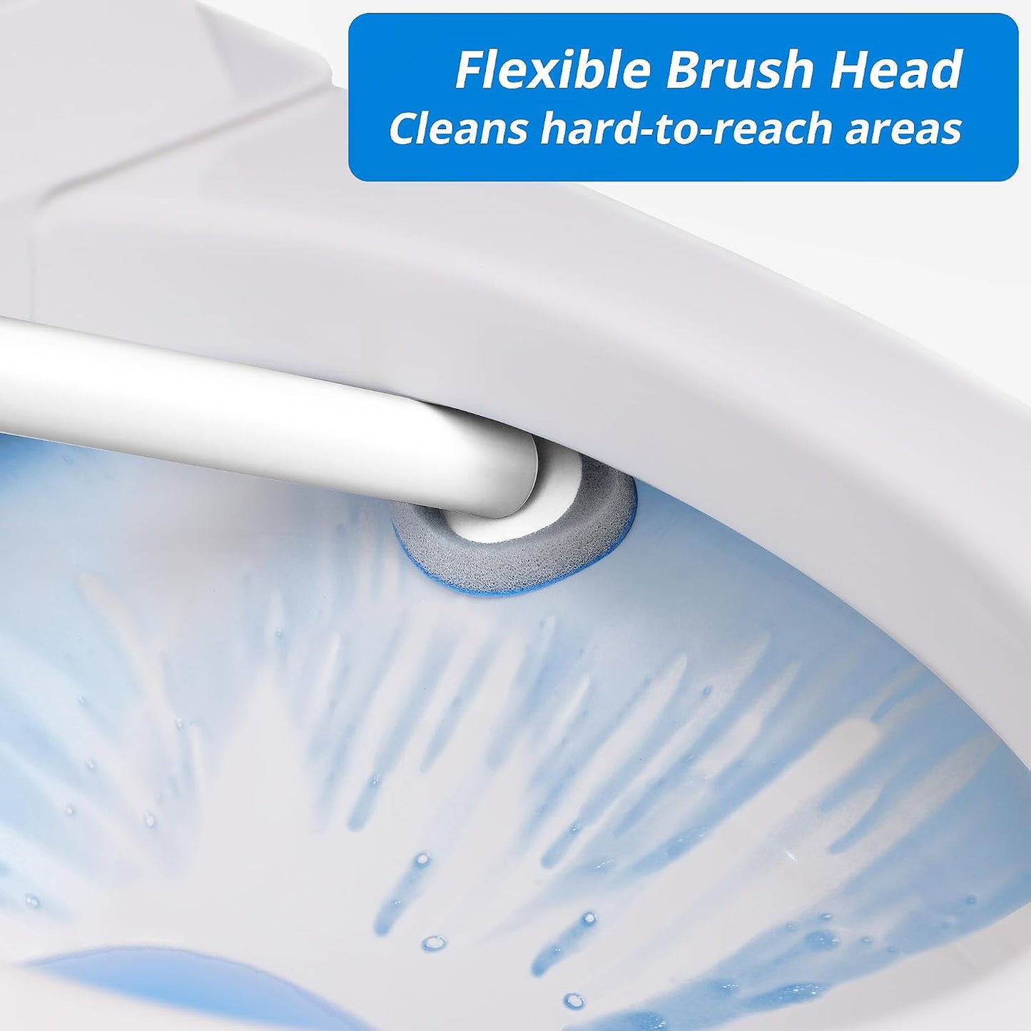 Disposable Toilet Cleaner Wand and Holder Set, Wall Mounted Toilet Bowl Brush Kit with 12 Refill Heads, Hygienic Toilet Cleaning System for Bathroom and RV
