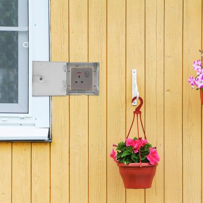 Heavy Duty Stainless Steel Weatherproof Electrical Outlet Security Box Lockable Theft Socket Cover for Outdoor Use Design Easy DIY Installation Robust