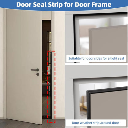 118”Wedge Weather Stripping Door Seal Strip for Door Frame,Self-Adhesive Window Insulation for Winter,Dark Foam Gap Filler for Light Noise Blocker,Front Exterior Door Side Draft Stopper,White