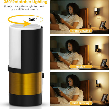 L LOHAS LED Night Light Plug in, Night Lights Plug into Wall, Light Sensor, 0-100LM Soft White 3000K, Dimmable Night Light, Modern Nightlight for Kids Bathroom Hallway Bedroom Kitchen Stairway, 2 Pack
