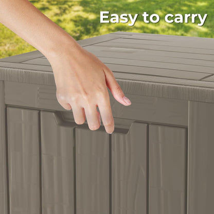 320 Gallon Outdoor Storage Box, Extra Large Waterproof Resin Deck Box with Lockable Lid Storage Bin for Patio Furniture Cushion, Garden Tools, Pool Accessories, UV-Resistant Outside, Black
