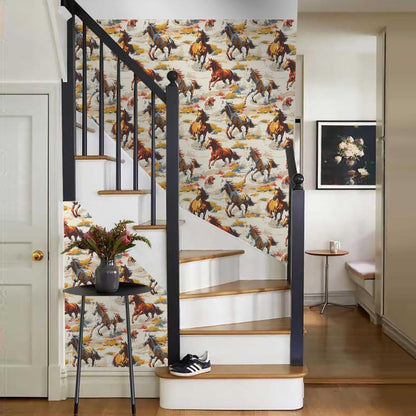 MuralPeel Dark Blue/Yellow Leaf Floral Peel and Stick Wallpaper Vintage Easy Peel Off Self Adhesive Removable Stick on Wall Paper for Kitchen Cabinet Renter Friendly