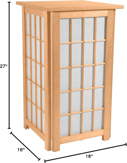 Red Lantern 27" Tall Hokkaido End Table Shoji Lamp, Natural
