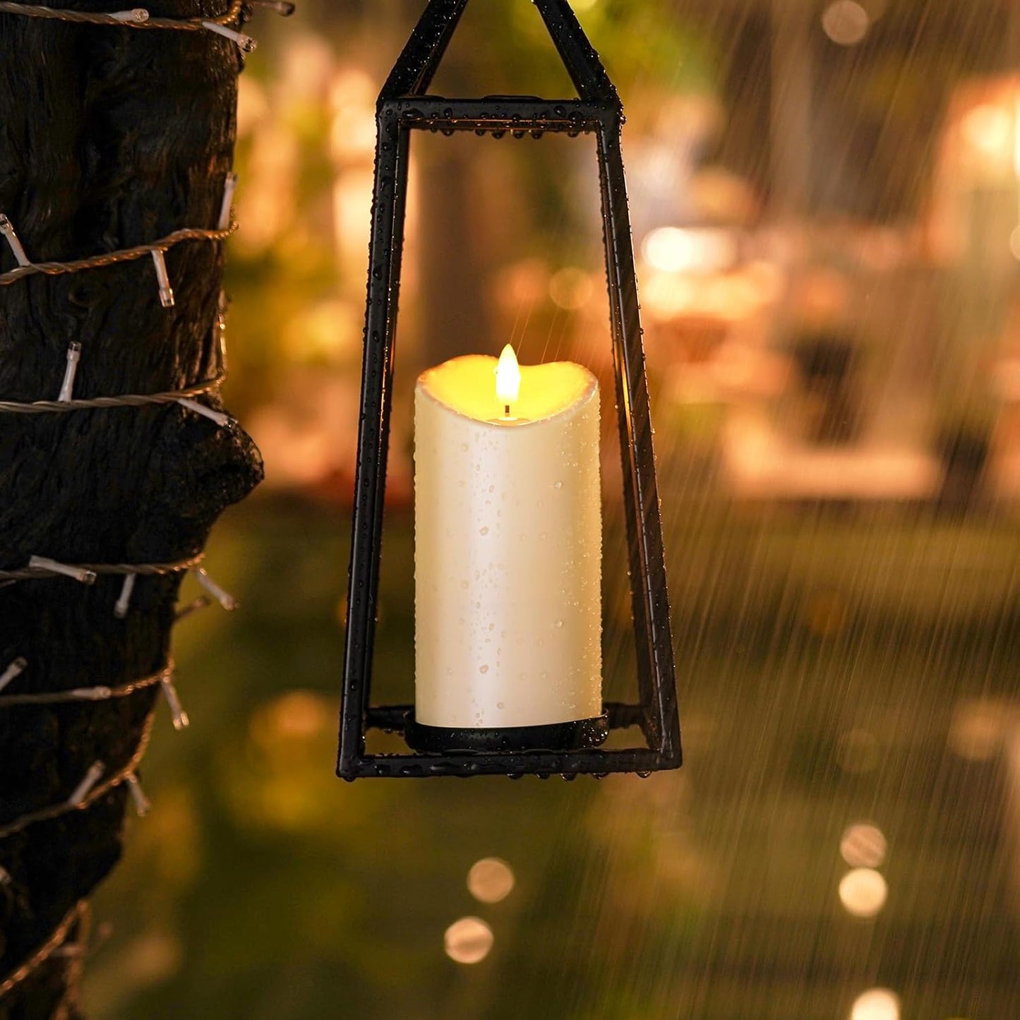 Homemory Dripping Wax Flameless Candles, Battery Operated Candles with Remote Control and Timers, LED Pillar Candles, Electric Fake Candles, 3" x 6", Set of 2