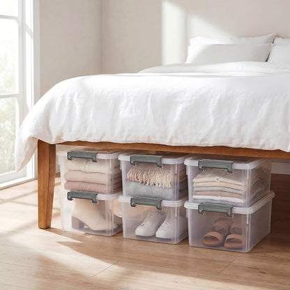Citylife 57 QT Plastic Storage Bins with Double-Opening Lids, Storage Containers for Organizing, Large Clear Storage Box for Closet, Blankets, 2 Packs