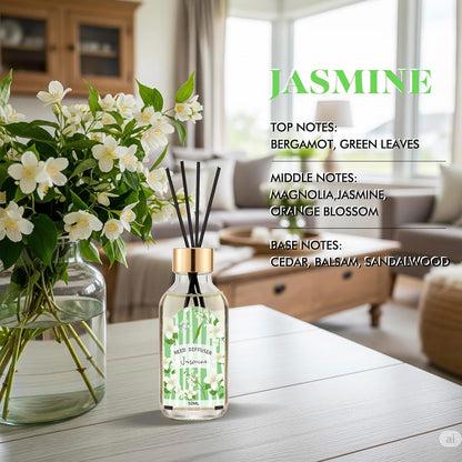 Reed Diffuser Set of 3 Pack, Linen Vanilla Citrus Scented Oil Diffuser with 15 Sticks, Reed Diffusers for Home, Bathroom Air Freshener, 1.7 Fl.oz Each, Total 5.1 Oz