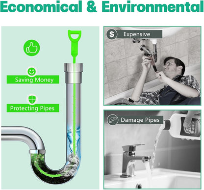Longer Drain Clog Remover Sink Snake: 3 Pcs Hair Remover Tools for Shower Bath and Bathtub（25in Longer Size）