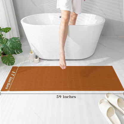 chakme Bathroom Rugs Mat 24x17, Ultra Thin Non Slip Bath Mat Small Quick Dry Absorbent Bath Mat for Bathroom Floor, (Dark Beige, 24"x17")
