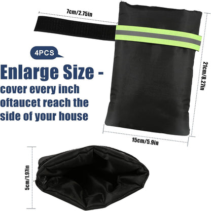 2Pack Outdoor Faucet Covers for Winter Freeze Protection, 8.5″x5.9″x1.9″ Thicker Hose Bib Insulation Cover Waterproof & Frost Free Outside Spigot Cover Bags Insulated Covers with Reflective Strips