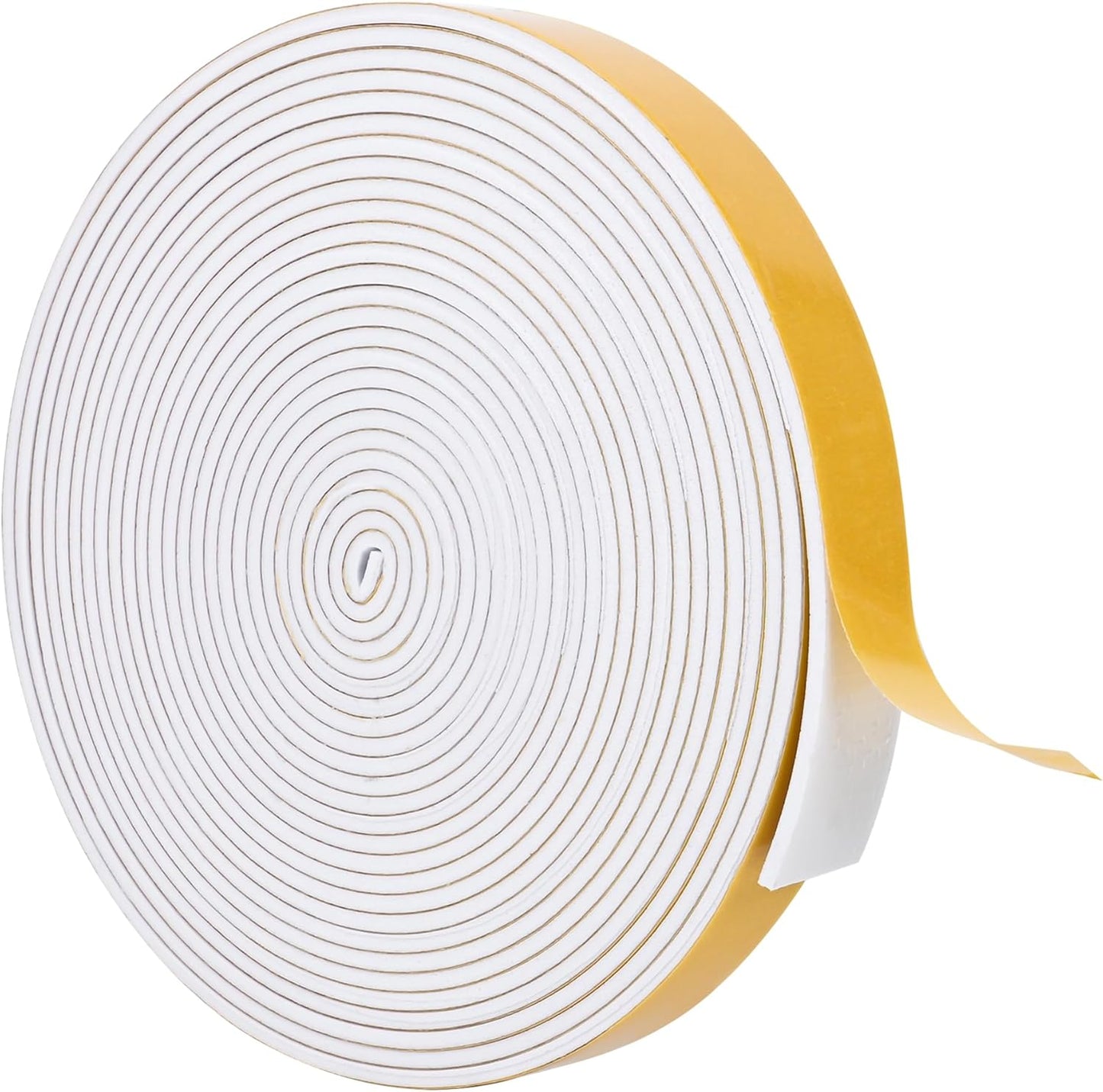 ToLanbbt White Door Window Weather Stripping Self Adhesive Foam Tape High Density Foam Sealing Strip Window Insulation Weatherproof Gasket Tape for Doors and Windows (1/2" W X 1/8" T X 16.5')