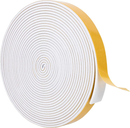 ToLanbbt White Door Window Weather Stripping Self Adhesive Foam Tape High Density Foam Sealing Strip Window Insulation Weatherproof Gasket Tape for Doors and Windows (1/2" W X 1/8" T X 16.5')