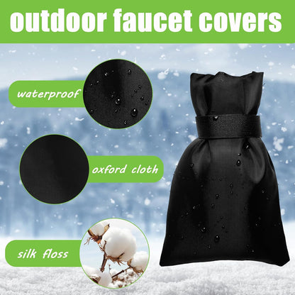 4 Packs 5.5 x 7.9 Inch Outdoor Faucet Cover for Winter,Water Socks Freeze Protection,Reusable Waterproof Anti-Freeze Faucet Socks