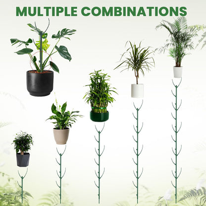 5 Pack Monstera Plants Support Stackable Plant Support Stakes Pothos Climber Supports Vine Plant Sticks Stakes with Plants Clips Ties for Indoor Outdoor Vine Orchid Perfect Moss Pole Replacement