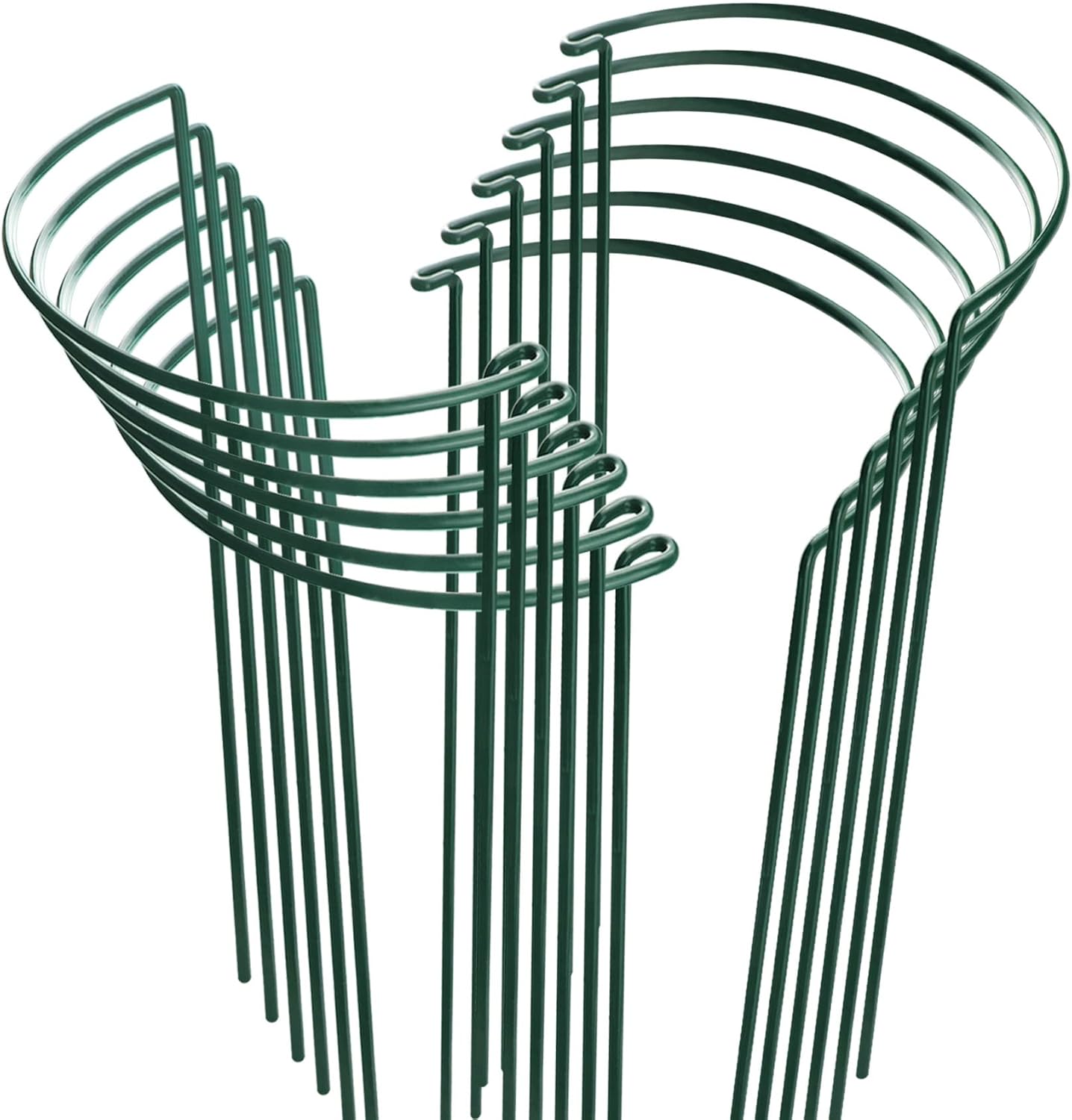 HiGift Plant Support Stakes, 6 Pack Metal Peony Cages and Supports, Garden Stakes Plant Support Cage, Large Plant Support Ring for Outdoor Indoor Snake Plant Peony Rose Flowers Vine (10" W x 15.8" H)