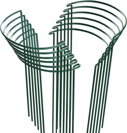 HiGift Plant Support Stakes, 6 Pack Metal Peony Cages and Supports, Garden Stakes Plant Support Cage, Large Plant Support Ring for Outdoor Indoor Snake Plant Peony Rose Flowers Vine (10" W x 15.8" H)