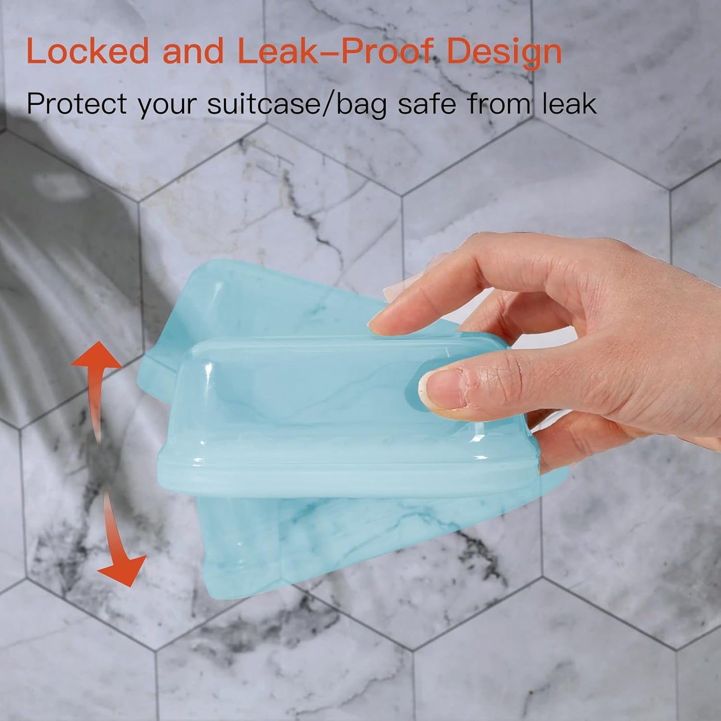 Quatish Leakproof Soap Dish with Lid & Draining Layer, Shatterproof Travel Bar Soap Holder Case Container, Portable Travel Size Toiletries Essentials for Camping, Gym, Bathroom, Black