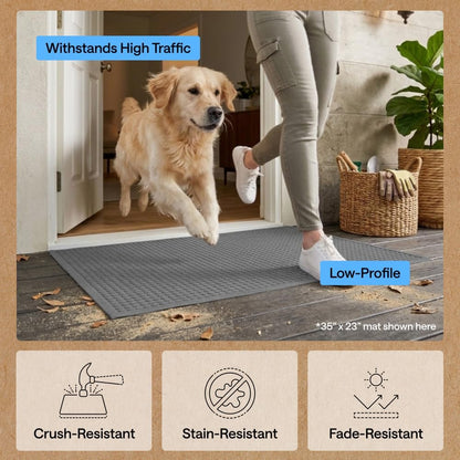 GORILLA GRIP® Ultra Absorbent Front Door Mat Outside Entrance, Traps Dirt and Moisture, HydroABSORB Indoor Outdoor Doormat Holds Up to 1.7 Cups Water, Stain and Fade Resistant Welcome Mat, 29x17 Black