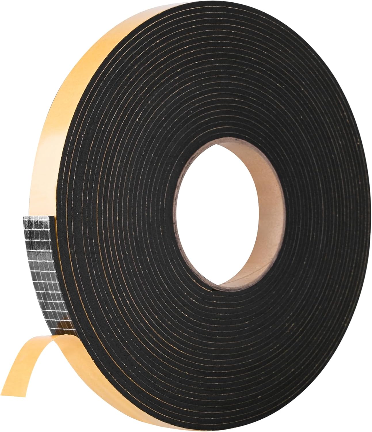Kikerike Self Adhesive Foam Tape Weatherstrip 1/2In x 1/4In x 16.5Ft High Density Foam Insulation Strips Seal Weather Stripping with Strong Adhesive for Door and Window Sound Isolation Soundproofing