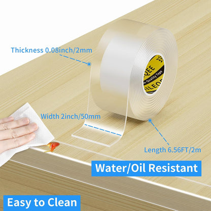 Clear Edge Protector Strip, 1.18in x 9.84FT, Sharp Edge Wrap Cover Tape, Self Adhesive Protective Bumper Corner Guards for Cabinet Door Desk Glass Table Bed Furniture, Kitchen Countertop, Waterproof