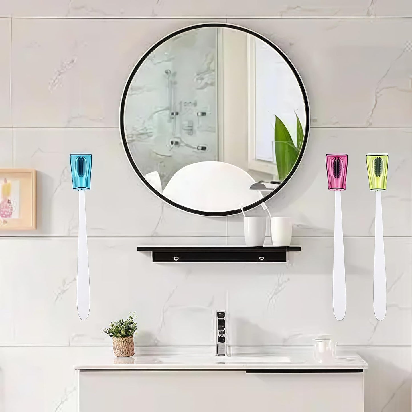 3 Pcs Toothbrush Head Covers, Portable Wall-Mounted Toothbrush Holder with Suction Cup Cover, Tooth Brush Cover Cap for Travel, Home & Outdoor