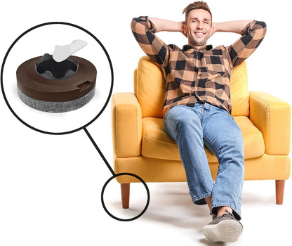 GorillaFelt Chair Leg Floor Protectors/Felt Chair Glides (Set of 16) Tap-On Felt Furniture Pads Guaranteed to Stay On, 1 Inch Round Chair Sliders