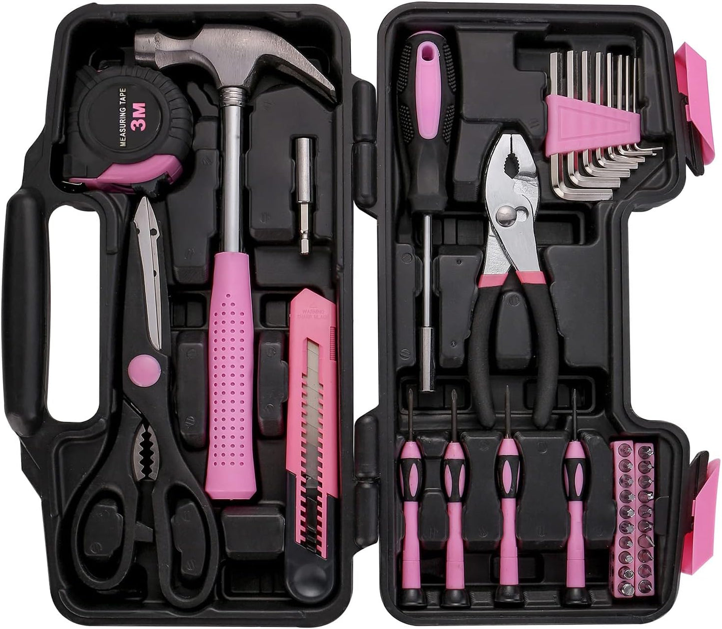 39 Piece Basic Home Tool Set Household Tool Set General Repair Small Hand Tool Kit in Toolbox Storage Case for Home Garage Office College Dormitory Use, Blue