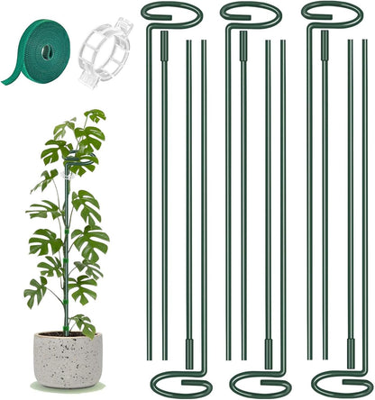 6 Pack 24 in Extendable Plant Support Stakes for Outdoor Plants and Flowers | Adjustable 12 to 24 Inch garden sticks for indoor outdoor, fits orchid, tomato, vegetables and monstera
