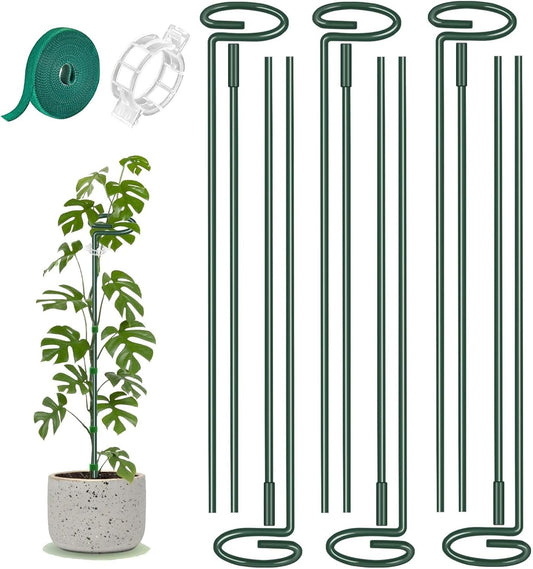 6 Pack 24 in Extendable Plant Support Stakes for Outdoor Plants and Flowers | Adjustable 12 to 24 Inch garden sticks for indoor outdoor, fits orchid, tomato, vegetables and monstera