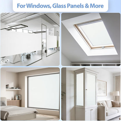 GTJ Frosted Window Privacy Film, Static Cling No Glue Removable Reusable, UV Blocking Glare & Heat Reduction, for Bathroom Glass Door Home Office, 17.5" x 78.7"in
