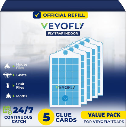 VEYOFLY Fruit Fly Traps for Indoors (2 Device + 6 Refills), Gnat Trap Indoor Plug in, Bug Traps, Flying Insect Trap, Gnat Traps for House Indoor, Fly Trap Indoor for Home Bug Light, Gnats Catcher