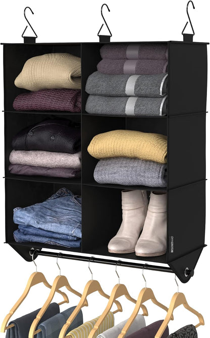 ClosetMaid 10-Shelf Fabric Hanging Shoe Storage Organizer for Closet, Charcoal Black