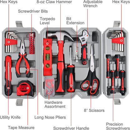 WINNER 160-Piece All-Purpose Household Tool Kit in Delicate Toolbox, Suitable for Both Male and Female, Great for Common Home Repairs, House DIY Project, Garage, Office, Gift for Father's Day