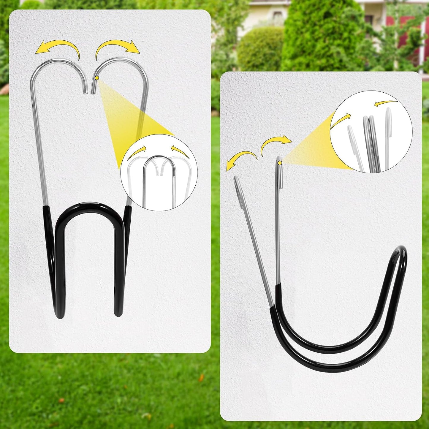 Garden Hose Storage Hook Water Hose Holder Hose Hanger,304Stainless Steel Solid Hose Hook Holds Up to 50Ft Hose Perfect for Garage, Garden,Tool Room(Matt Black 1pcs)