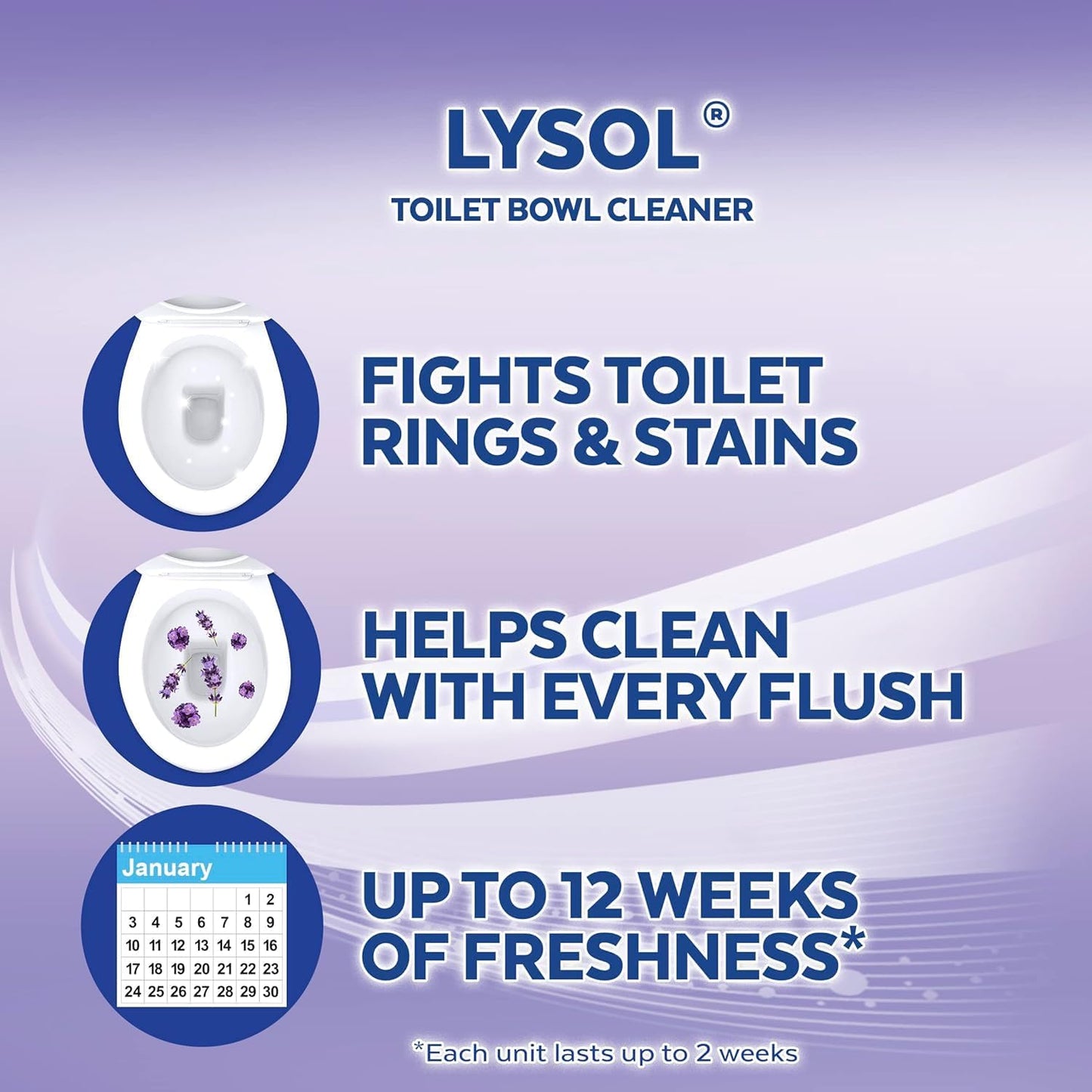 Lysol Click Gel Automatic Toilet Bowl Cleaner, Toilet Gel Stamp, Toilet Freshener, Bathroom Essentials, Refreshing Mango & Hibiscus Scent, 6 Count (Pack of 1)