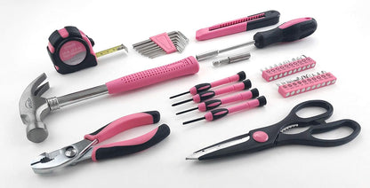 Apollo Tools Original 39 Piece General Household Tool Set in Toolbox Storage Case with Essential Hand Tools for Everyday Home Repairs, DIY and Crafts Red/Black - DT9706