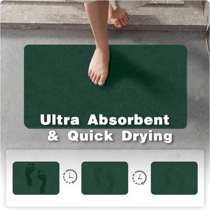 TYUU Bath Mat, Bathroom Rugs Non Slip Washable Thin Absorbent Quick Dry Bath Mat Fits Under Door Bathroom Floor Mat Perfect for Bath, Shower, or Sink 16"x24" Dark Grey