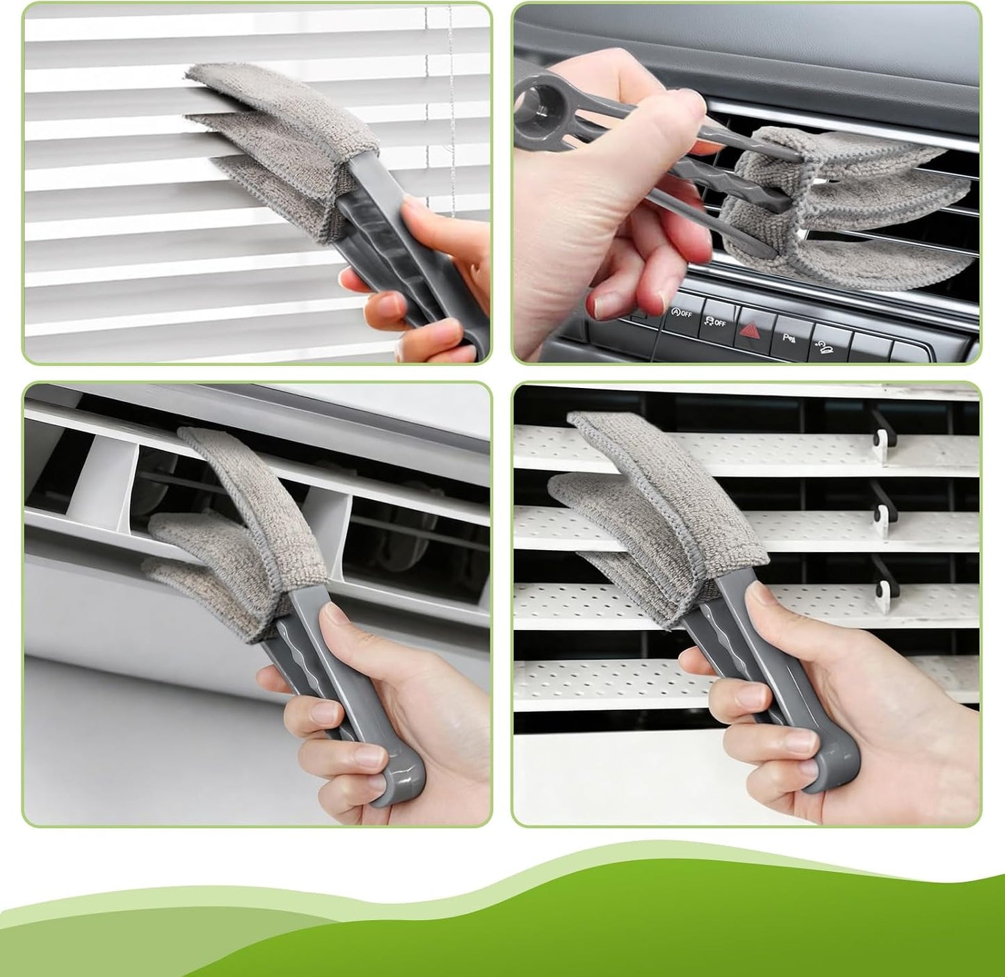 100-inch Duster with Extension Pole, 9-in-1 Cobweb Duster Kit Includes Spider Web Brush & Flat Gap Cleaner for High Ceiling, Fan, Under Appliances, Car, Home Deep Cleaning