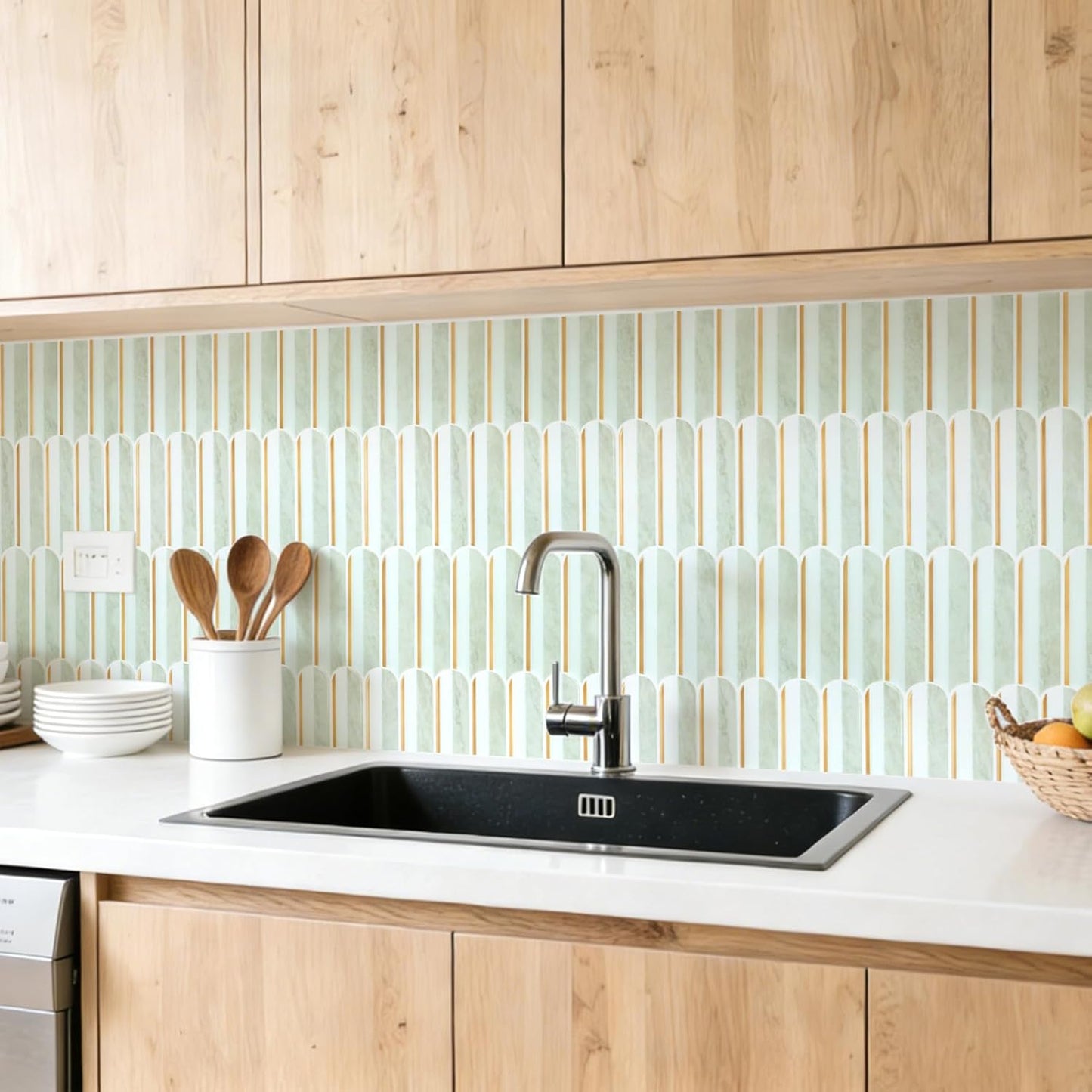 Art3d 12 x 12 Inch Heavy-Duty Peel and Stick Backsplash, Self-adhesive Wall Tiles for Kitchen Bathroom Decor, 10-Pack Dark Green