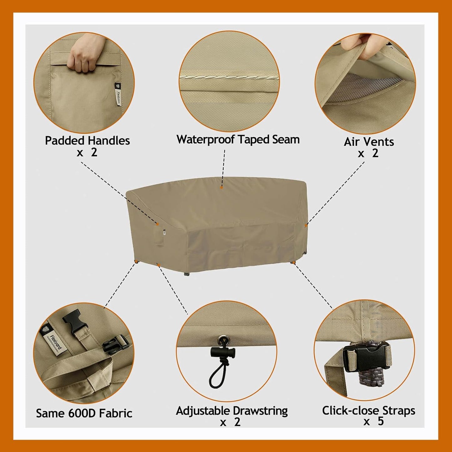 Patio Deck Box Cover, 63x30 Inch Fire Pit Covers with Straps and Handles, Waterproof Heavy Duty Outdoor Furniture Winter Cover for Keter, Suncast, Lifetime Container
