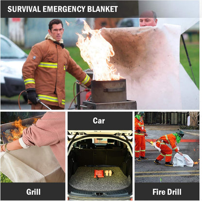 Emergency Fire Blanket - 1 Pack - Fire Suppression Blanket for Kitchen, 40” x 40”, for Home - Fiberglass Fire Extinguisher - Fire Safety & Emergency Supplies - Home Essentials.