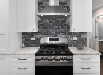 StyloVue 100 Pieces Peel and Stick Backsplash for Kitchen, 3" x 6" PVC Subway Tile, Glossy White with Dark Gray Grout, Self Adhesive Stick on Wall Tiles for Kitchen, Bathroom, Fireplace, RV