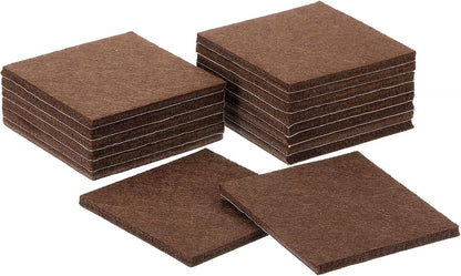 uxcell Furniture Pads, 16Pcs 2.5" - Square Self Adhesive Felt Furniture Pads, Floor Protectors for Furniture Feet Chairs Legs Hardwood Floors (Brown)
