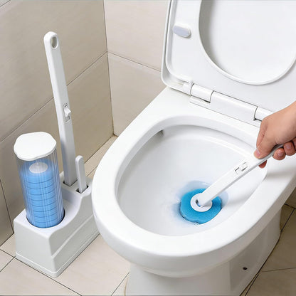2 Pack Disposable Toilet Brush and Holder Set, Disposable Toilet Cleaning System Extended Handle with 48 Toilet Wand Refills, Toilet Brush for Toilet Bowl Cleaners, Bathroom Cleaning, Bathtub
