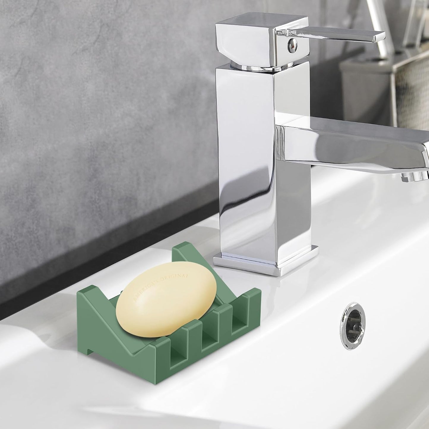 Silicone Soap Dish Set,3PCS Self Draining Soap Holder for Bar Soap | Self draining silicone soap dish with drainage,waterfall design keeps bar soap dry,extended soap holder for shower,bathroom