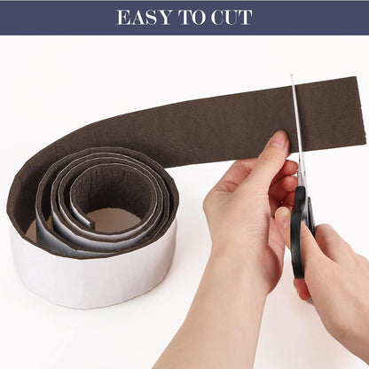 Pllieay 2 Pack Felt Strip Rolls with Adhesive Backing Heavy-Duty Felt Furniture Pads for Hardwood Floors and Rocking Chair to Protect Surface from Scratches & Damage(Brown, 118 x 2 x 0.12 Inch)