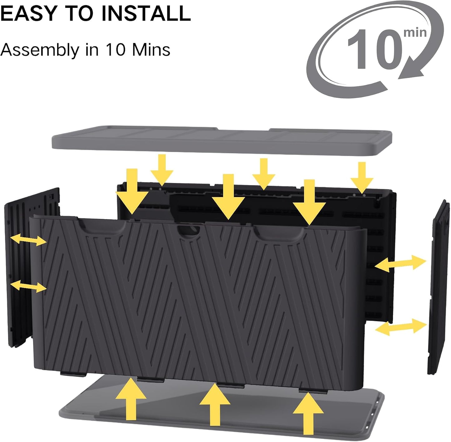 Kingdura 110 Gallon Outdoor Storage Box, Waterproof Resin Deck Box for Indoor and Outdoor Use, Lockable Storage Container for Patio Furniture Cushions Garden Tools (Coffee, 110 Gallon)