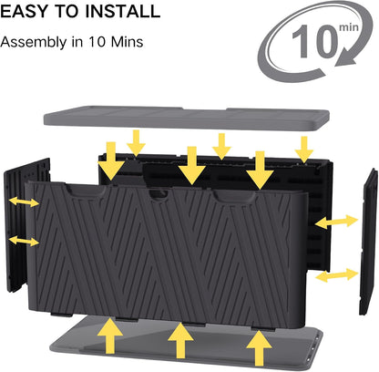 Kingdura 110 Gallon Outdoor Storage Box, Waterproof Resin Deck Box for Indoor and Outdoor Use, Lockable Storage Container for Patio Furniture Cushions Garden Tools (Coffee, 110 Gallon)