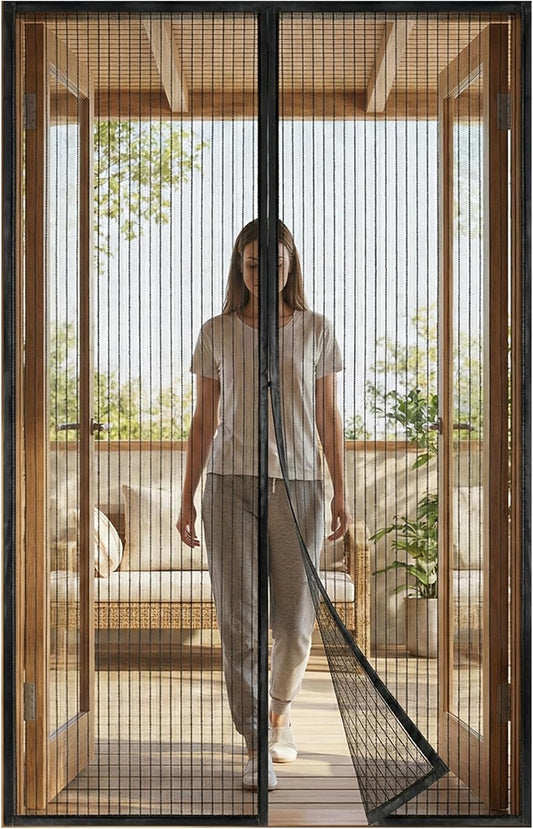 Premium Magnetic Screen Door, Heavy-Duty Reinforced Mesh, Ultra-Dense Weave, Smooth Auto-Close, Pets & Kids – Hands-Free, No-Gap Seal