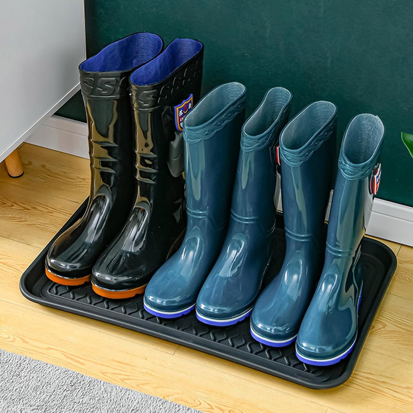 Rubber Boot Tray for Entryway,Boot Mat,Shoe Tray,Shoe Mat for Indoor and Outdoor Use (Soft Silicone Rubber, 29.5X14.9 inch)