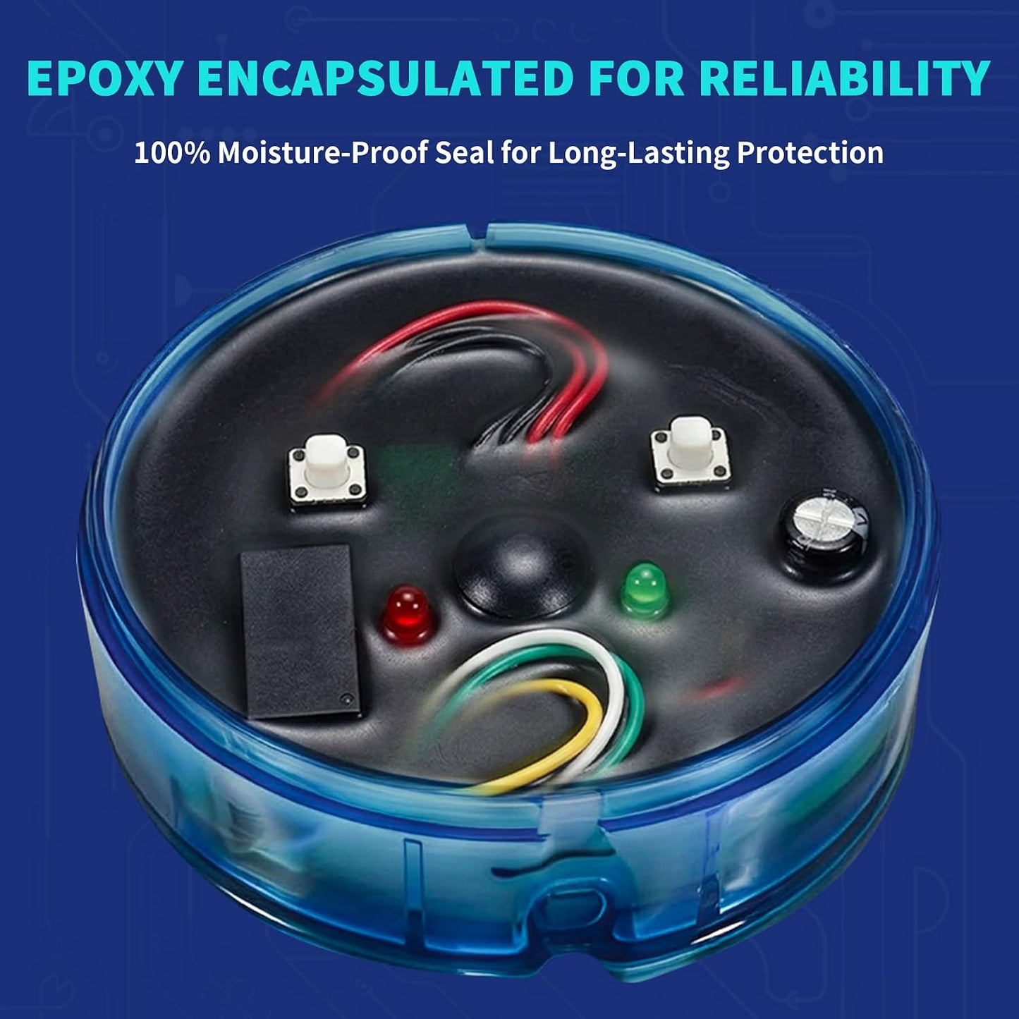 HVAC Flood Sensor Water Leak Detector with Internal Audible Alarm, 12-30V AC/12-36V DC 3A High Load 5-Wire Condensate Overflow Switch for Primary/Secondary Drain Pans, Mini-Splits & Furnaces, ETL